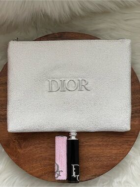 DIOR Pink & Silver 3 Piece Bundle-Bag, Lipstick, Case